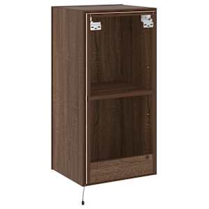 Nástěnná TV skříňka s LED osvětlením hnědý dub 40,5x35x80 cm - obrázek 10