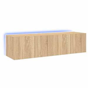 Nástěnné TV skříňky s LED osvětlením 2 ks dub sonoma 60x35x31cm - obrázek 2
