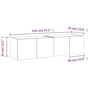 Nástěnné TV skříňky s LED osvětlením 2 ks dub sonoma 60x35x31cm - obrázek 18