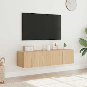 Nástěnné TV skříňky s LED osvětlením 2 ks dub sonoma 60x35x31cm - obrázek 4