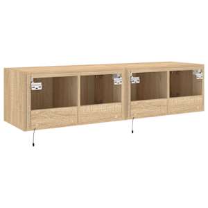 Nástěnné TV skříňky s LED osvětlením 2 ks dub sonoma 60x35x31cm - obrázek 11