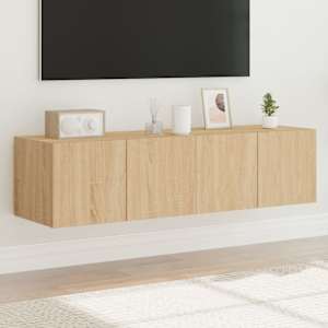 Nástěnné TV skříňky s LED osvětlením 2 ks dub sonoma 60x35x31cm - obrázek 1
