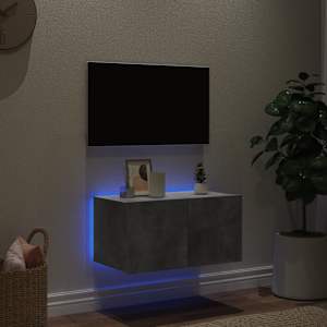 Nástěnná TV skříňka s LED osvětlením betonově šedá 60x35x31 cm - obrázek 3
