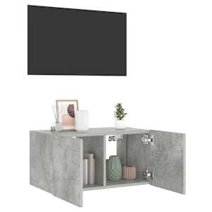 Nástěnná TV skříňka s LED osvětlením betonově šedá 60x35x31 cm - obrázek 6