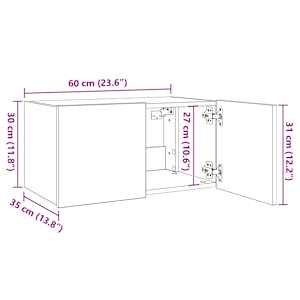 Nástěnná TV skříňka s LED osvětlením kouřový dub 60x35x31 cm - obrázek 16