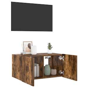 Nástěnná TV skříňka s LED osvětlením kouřový dub 60x35x31 cm - obrázek 5