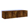 vidaXL teleri seinakapid LED-tuledega 2 tk, suitsutamm, 60x35x31 cm