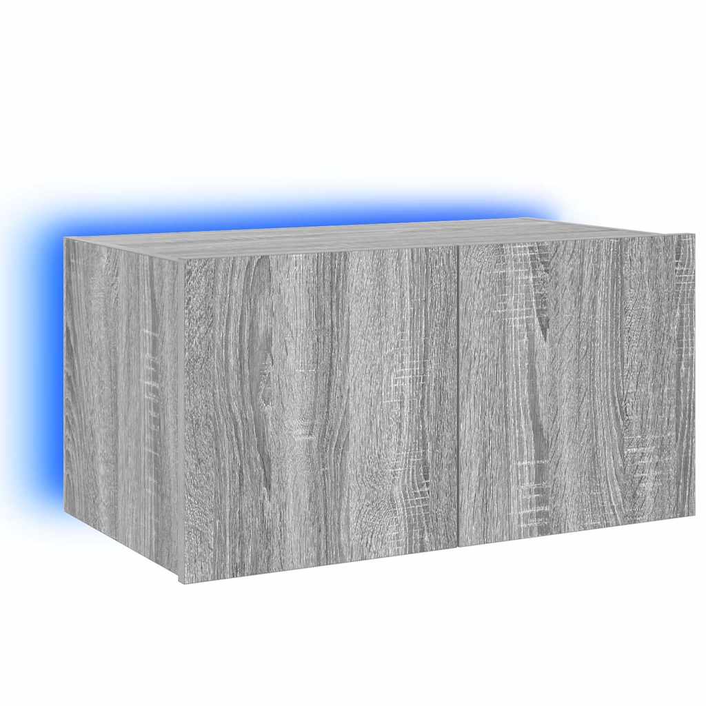 vidaXL Nástěnná TV skříňka s LED osvětlením šedá sonoma 60x35x31 cm