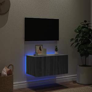 Nástěnná TV skříňka s LED osvětlením šedá sonoma 60x35x31 cm - obrázek 3