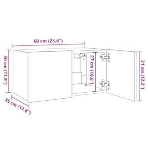 Nástěnná TV skříňka s LED osvětlením šedá sonoma 60x35x31 cm - obrázek 16