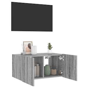 Nástěnná TV skříňka s LED osvětlením šedá sonoma 60x35x31 cm - obrázek 6