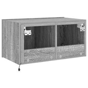 Nástěnná TV skříňka s LED osvětlením šedá sonoma 60x35x31 cm - obrázek 11