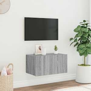 Nástěnná TV skříňka s LED osvětlením šedá sonoma 60x35x31 cm - obrázek 1