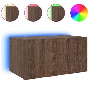 Nástěnná TV skříňka s LED osvětlením hnědý dub 60 x 35 x 31 cm - obrázek 14