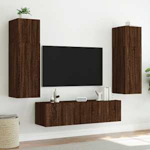 Nástěnná TV skříňka s LED osvětlením hnědý dub 60 x 35 x 31 cm - obrázek 4