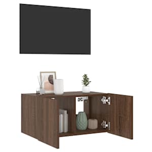 Nástěnná TV skříňka s LED osvětlením hnědý dub 60 x 35 x 31 cm - obrázek 5
