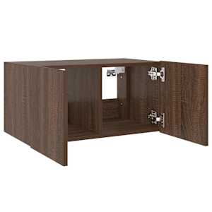 Nástěnná TV skříňka s LED osvětlením hnědý dub 60 x 35 x 31 cm - obrázek 7