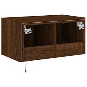 Nástěnná TV skříňka s LED osvětlením hnědý dub 60 x 35 x 31 cm - obrázek 10