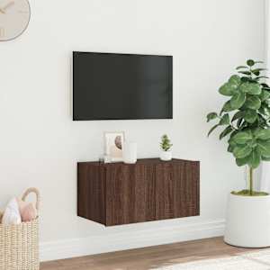 Nástěnná TV skříňka s LED osvětlením hnědý dub 60 x 35 x 31 cm - obrázek 1