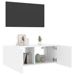 Nástěnná TV skříňka s LED osvětlením bílá 80 x 35 x 31 cm - obrázek 6