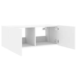Nástěnná TV skříňka s LED osvětlením bílá 80 x 35 x 31 cm - obrázek 8