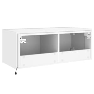 Nástěnná TV skříňka s LED osvětlením bílá 80 x 35 x 31 cm - obrázek 11