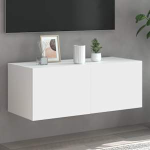 Nástěnná TV skříňka s LED osvětlením bílá 80 x 35 x 31 cm - obrázek 1