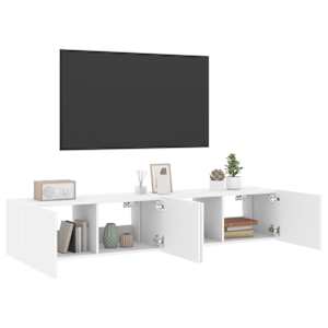 Nástěnné TV skříňky s LED osvětlením 2 ks bílé 80 x 35 x 31 cm - obrázek 5