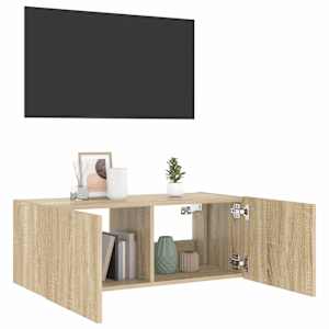 Nástěnná TV skříňka s LED osvětlením dub sonoma 80 x 35 x 31 cm - obrázek 6