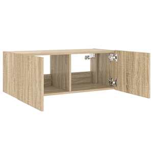 Nástěnná TV skříňka s LED osvětlením dub sonoma 80 x 35 x 31 cm - obrázek 8