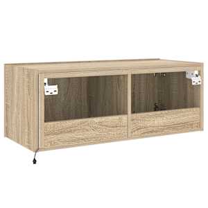 Nástěnná TV skříňka s LED osvětlením dub sonoma 80 x 35 x 31 cm - obrázek 11