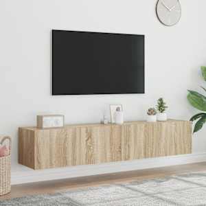 Stenske TV omarice z LED 2 kosa sonoma hrast 80x35x31 cm