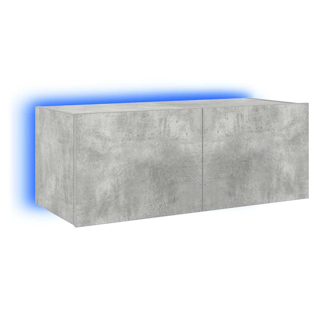 E-shop vidaXL TV nástenná skrinka s LED svetlami betónovo sivá 80x35x31 cm