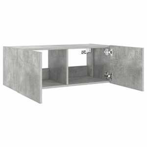 Nástěnná TV skříňka s LED osvětlením betonově šedá 80x35x31 cm - obrázek 8