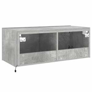 Nástěnná TV skříňka s LED osvětlením betonově šedá 80x35x31 cm - obrázek 11