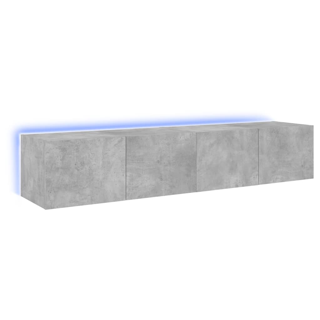 vidaXL NĂˇstÄ›nnĂ© TV skĹ™Ă­Ĺ�ky s LED 2 ks betonovÄ› ĹˇedĂ© 80 x 35 x 31 cm