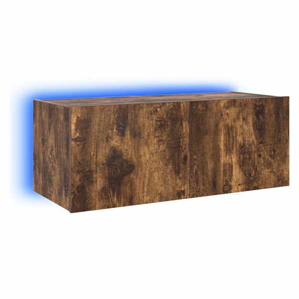 vidaXL teleri seinakapp LED-tuledega, suitsutamm, 80 x 35 x 31 cm