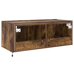 Nástěnná TV skříňka s LED osvětlením kouřový dub 80x35x31 cm - obrázek 11