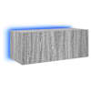 vidaXL teleri seinakapp LED-tuledega, hall Sonoma, 80x35x31 cm