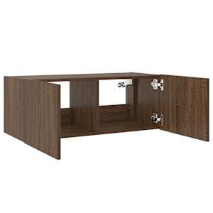Nástěnná TV skříňka s LED osvětlením hnědý dub 80 x 35 x 31 cm - obrázek 8