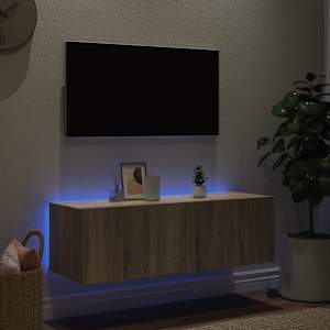Nástěnná TV skříňka s LED osvětlením dub sonoma 100x35x31 cm - obrázek 4