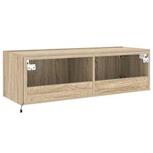 Nástěnná TV skříňka s LED osvětlením dub sonoma 100x35x31 cm - obrázek 11