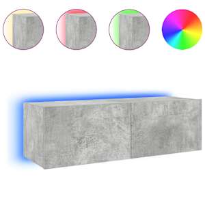 Nástěnná TV skříňka s LED osvětlením betonově šedá 100x35x31 cm - obrázek 2