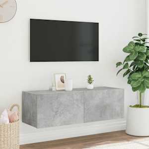 Nástěnná TV skříňka s LED osvětlením betonově šedá 100x35x31 cm - obrázek 5