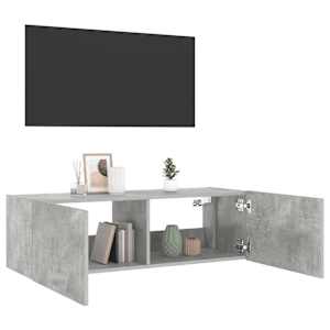 Nástěnná TV skříňka s LED osvětlením betonově šedá 100x35x31 cm - obrázek 7