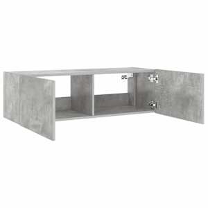 Nástěnná TV skříňka s LED osvětlením betonově šedá 100x35x31 cm - obrázek 8