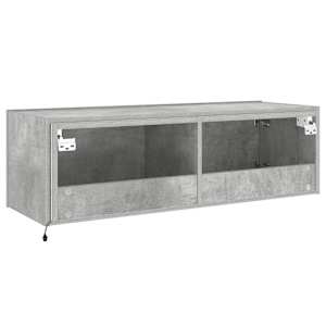 Nástěnná TV skříňka s LED osvětlením betonově šedá 100x35x31 cm - obrázek 11