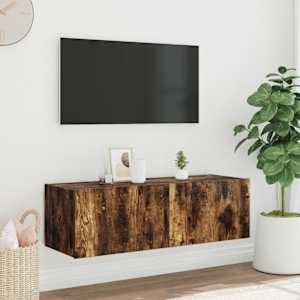 Nástěnná TV skříňka s LED osvětlením kouřový dub 100x35x31 cm - obrázek 5