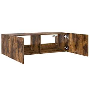 Nástěnná TV skříňka s LED osvětlením kouřový dub 100x35x31 cm - obrázek 8