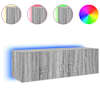 vidaXL teleri seinakapp LED-tuledega, hall Sonoma, 100 x 35 x 31 cm